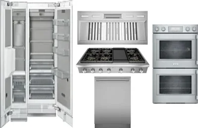6 Piece Package Includes Refrigerator, Freezer, Cooktop, Wall Oven, Hood And Dishwasher