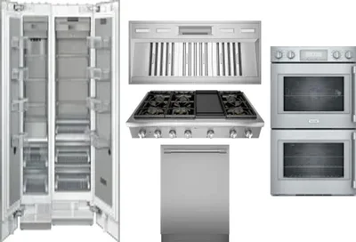 6 Piece Package Includes Refrigerator, Freezer, Cooktop, Wall Oven, Hood And Dishwasher
