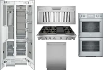 6 Piece Package Includes Refrigerator, Freezer, Cooktop, Wall Oven, Hood And Dishwasher