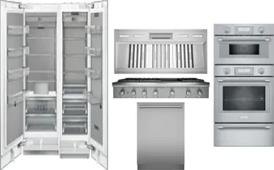 6 Piece Package Includes Refrigerator, Freezer, Cooktop, Wall Oven, Hood And Dishwasher