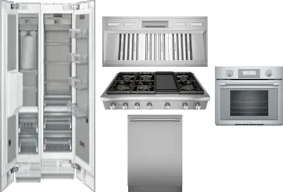6 Piece Package Includes Refrigerator, Freezer, Cooktop, Wall Oven, Hood And Dishwasher