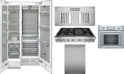 6 Piece Package Includes Refrigerator, Freezer, Cooktop, Wall Oven, Hood And Dishwasher