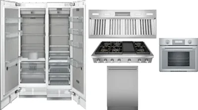 6 Piece Package Includes Refrigerator, Freezer, Cooktop, Wall Oven, Hood And Dishwasher