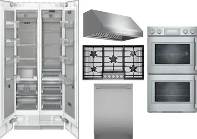 6 Piece Package Includes Refrigerator, Freezer, Cooktop, Wall Oven, Hood And Dishwasher