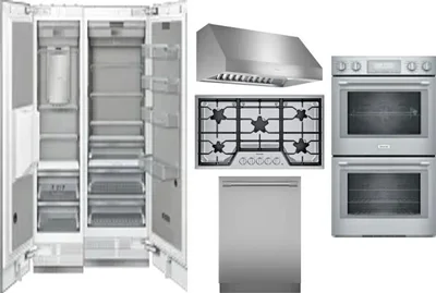 6 Piece Package Includes Refrigerator, Freezer, Cooktop, Wall Oven, Hood And Dishwasher