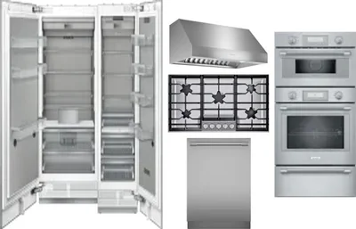 6 Piece Package Includes Refrigerator, Freezer, Cooktop, Wall Oven, Hood And Dishwasher