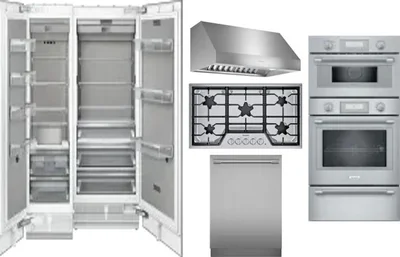 6 Piece Package Includes Refrigerator, Freezer, Cooktop, Wall Oven, Hood And Dishwasher