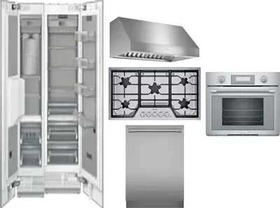6 Piece Package Includes Refrigerator, Freezer, Cooktop, Wall Oven, Hood And Dishwasher