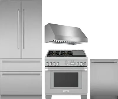 4 Piece Package Includes Refrigerator, Range, Hood And Dishwasher