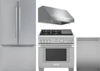 4 Piece Package Includes Refrigerator, Range, Hood And Dishwasher