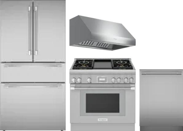 4 Piece Package Includes Refrigerator, Range, Hood And Dishwasher