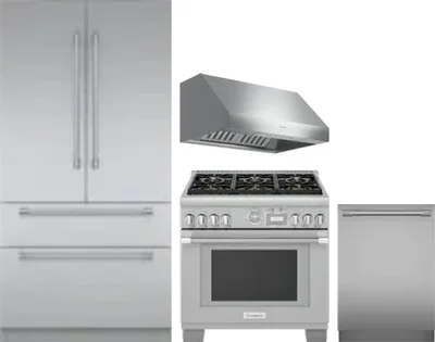 4 Piece Package Includes Refrigerator, Range, Hood And Dishwasher
