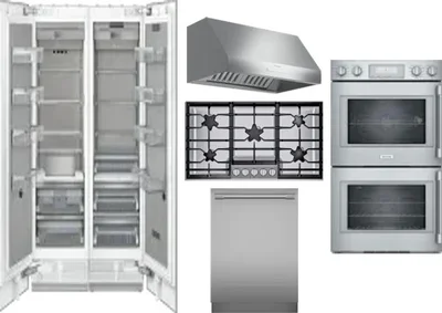 6 Piece Package Includes Refrigerator, Freezer, Cooktop, Wall Oven, Hood And Dishwasher