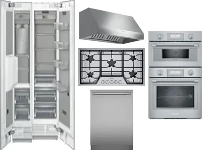 6 Piece Package Includes Refrigerator, Freezer, Cooktop, Wall Oven, Hood And Dishwasher