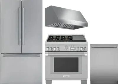 4 Piece Package Includes Refrigerator, Range, Hood And Dishwasher