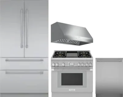 4 Piece Package Includes Refrigerator, Range, Hood And Dishwasher