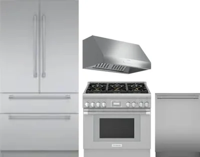 4 Piece Package Includes Refrigerator, Range, Hood And Dishwasher