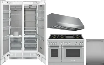 5 Piece Package Includes Refrigerator, Freezer, Range, Hood And Dishwasher