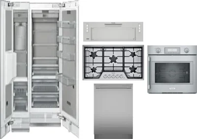 6 Piece Package Includes Refrigerator, Freezer, Cooktop, Wall Oven, Hood And Dishwasher