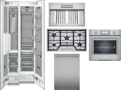 6 Piece Package Includes Refrigerator, Freezer, Cooktop, Wall Oven, Hood And Dishwasher