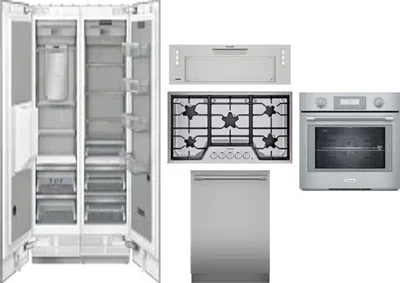 6 Piece Package Includes Refrigerator, Freezer, Cooktop, Wall Oven, Hood And Dishwasher