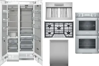 6 Piece Package Includes Refrigerator, Freezer, Cooktop, Wall Oven, Hood And Dishwasher