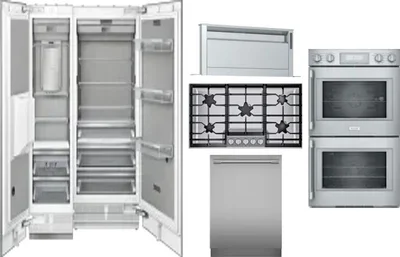 6 Piece Package Includes Refrigerator, Freezer, Cooktop, Wall Oven, Hood And Dishwasher