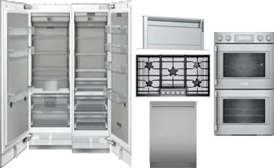 6 Piece Package Includes Refrigerator, Freezer, Cooktop, Wall Oven, Hood And Dishwasher