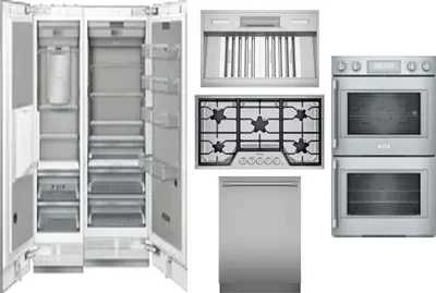 6 Piece Package Includes Refrigerator, Freezer, Cooktop, Wall Oven, Hood And Dishwasher