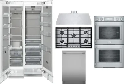 6 Piece Package Includes Refrigerator, Freezer, Cooktop, Wall Oven, Hood And Dishwasher