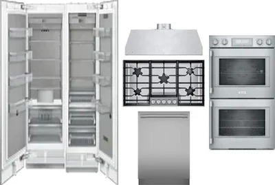 6 Piece Package Includes Refrigerator, Freezer, Cooktop, Wall Oven, Hood And Dishwasher