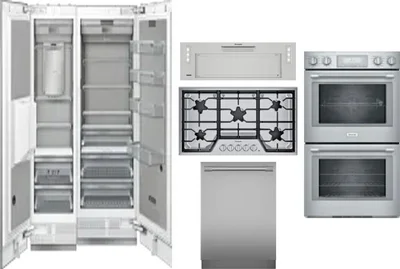 6 Piece Package Includes Refrigerator, Freezer, Cooktop, Wall Oven, Hood And Dishwasher