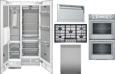 6 Piece Package Includes Refrigerator, Freezer, Cooktop, Wall Oven, Hood And Dishwasher