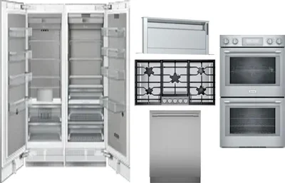 6 Piece Package Includes Refrigerator, Freezer, Cooktop, Wall Oven, Hood And Dishwasher