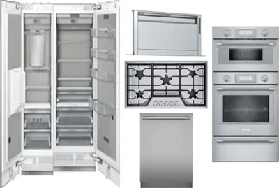 6 Piece Package Includes Refrigerator, Freezer, Cooktop, Wall Oven, Hood And Dishwasher