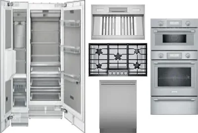 6 Piece Package Includes Refrigerator, Freezer, Cooktop, Wall Oven, Hood And Dishwasher
