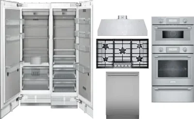 6 Piece Package Includes Refrigerator, Freezer, Cooktop, Wall Oven, Hood And Dishwasher