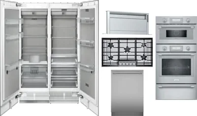 6 Piece Package Includes Refrigerator, Freezer, Cooktop, Wall Oven, Hood And Dishwasher