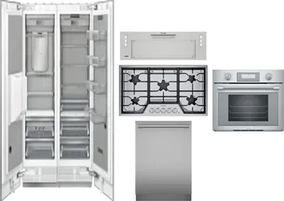 6 Piece Package Includes Refrigerator, Freezer, Cooktop, Wall Oven, Hood And Dishwasher