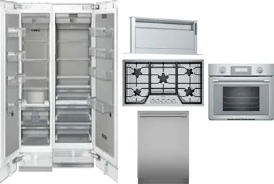 6 Piece Package Includes Refrigerator, Freezer, Cooktop, Wall Oven, Hood And Dishwasher