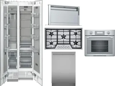 6 Piece Package Includes Refrigerator, Freezer, Cooktop, Wall Oven, Hood And Dishwasher