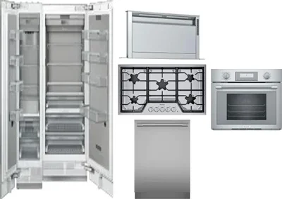 6 Piece Package Includes Refrigerator, Freezer, Cooktop, Wall Oven, Hood And Dishwasher
