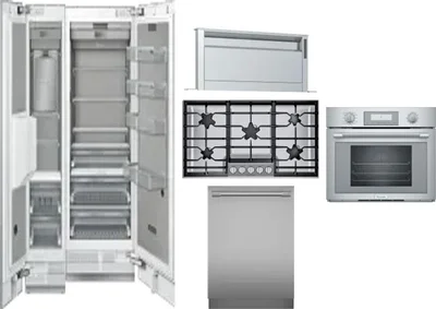 6 Piece Package Includes Refrigerator, Freezer, Cooktop, Wall Oven, Hood And Dishwasher