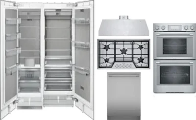 6 Piece Package Includes Refrigerator, Freezer, Cooktop, Wall Oven, Hood And Dishwasher