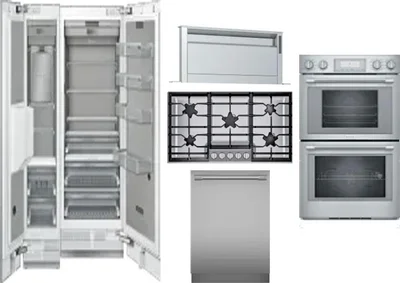 6 Piece Package Includes Refrigerator, Freezer, Cooktop, Wall Oven, Hood And Dishwasher