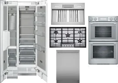 6 Piece Package Includes Refrigerator, Freezer, Cooktop, Wall Oven, Hood And Dishwasher