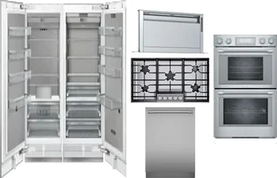 6 Piece Package Includes Refrigerator, Freezer, Cooktop, Wall Oven, Hood And Dishwasher