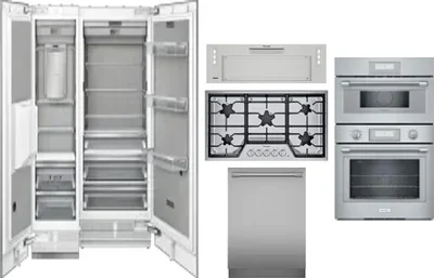 6 Piece Package Includes Refrigerator, Freezer, Cooktop, Wall Oven, Hood And Dishwasher