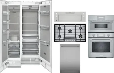 6 Piece Package Includes Refrigerator, Freezer, Cooktop, Wall Oven, Hood And Dishwasher
