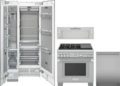 5 Piece Package Includes Refrigerator, Freezer, Range, Hood And Dishwasher
